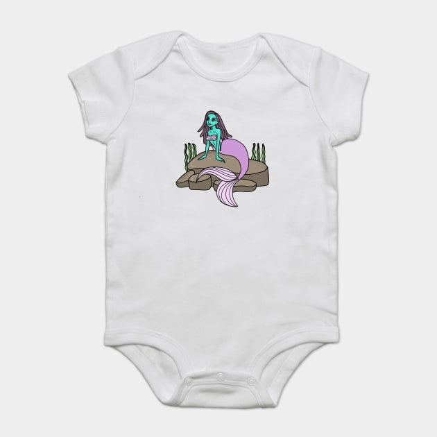 Girls mermaid, Birthday Girl Ocean Baby Bodysuit by logiamerch